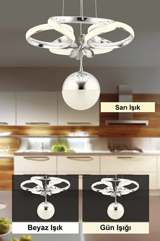 Dreon Gold 3 Renk Kumandalı Led Lüx Ledli Avize